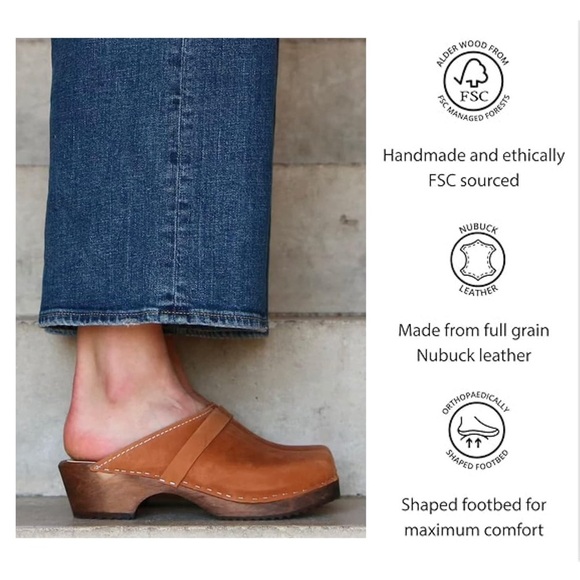 Lottas From Stockholm Swedish Oiled Nubuck Leather Mule Clogs Tan Brown Sz 10.5 - Picture 12 of 15